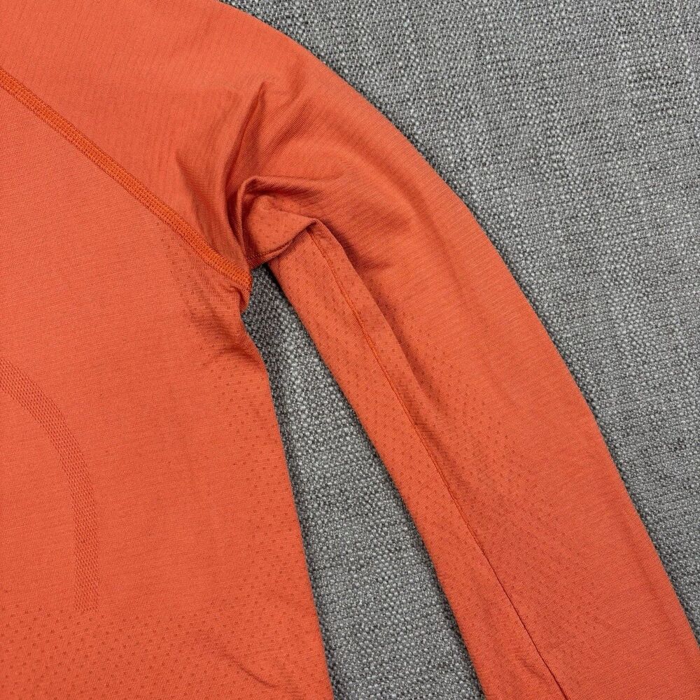 Lululemon Long Sleeve Swiftly Womens orange Top With Thumb Holes Size 4 Gym Yoga - Picture 10 of 12